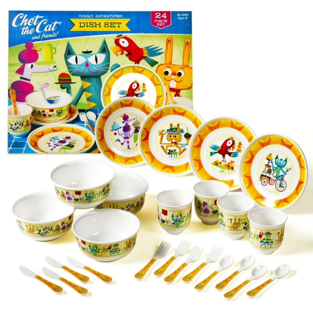 Chet the Cat Dish Set